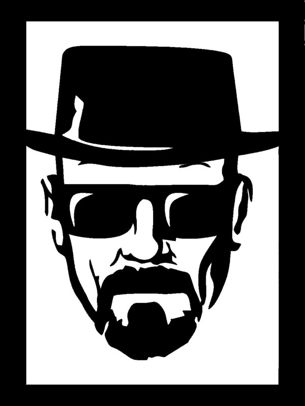 whalter SSDECO.es | Cuadro Decorativo de Pared Walter White - Arte en Madera Negro con Fondo Blanco, 30x41 cm - Decoración Moderna para Salón, Dormitorio y Oficina